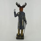 Majestic Dressed Stag Sculpture With Vintage Clothing