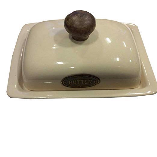 Country Cream Ceramic Butter Dish