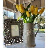 Gisela Graham Ceramic Grey Embossed Heart Jug