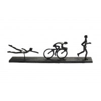 Black Metal Male  Triathlon Figurines