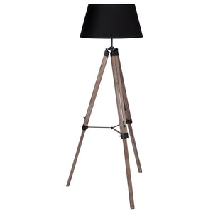 Wood And Metal Industrial Floor Lamp