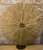Sun Shaped Seagrass Ornament On Metal Stand
