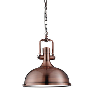 Industrial Pendant Light In  Antique Copper