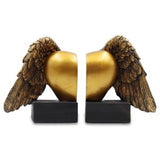 Angel Wings And Heart Bookends