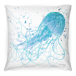 Jasper Blue Jellyfish Feather Cushion