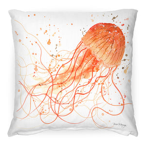 Jasper Orange Jellyfish Feather Cushion