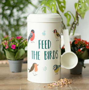 Feed The Birds Storage Tin And Scoo