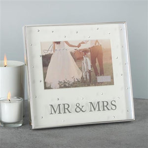 Mr And Mrs Photo Frame With Crystals