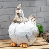 Wooden Effect Chicken Ornament