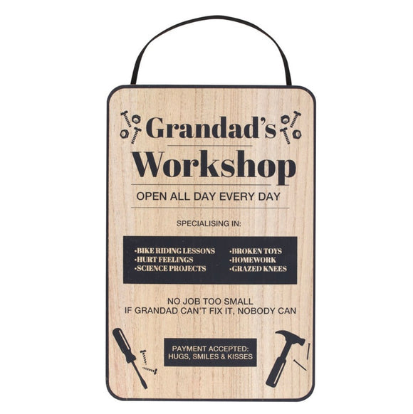 Grandads Hanging Workshop Sign