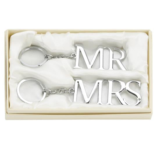Silver Plated Keyring Set Mr &Mrs