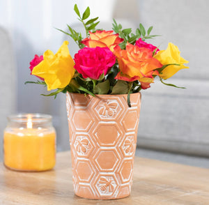 Bee And Honeycomb Terracotta Planter