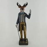 Majestic Dressed Stag Sculpture With Vintage Clothing