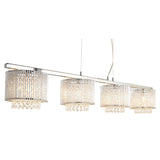 Chrome And Crystal Contemporary Light Fitting